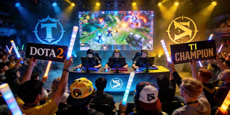DOTA2国际邀请赛TI现场盛况 - 观众欢呼与比赛画面